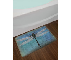 Dragonfly Bug Turquoise Bath Mat