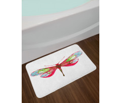 Watercolor Dragonfly Bath Mat