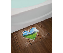 Farm House Chalk Heart Bath Mat