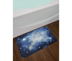Blue Galaxies Bath Mat