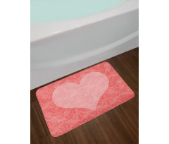 Pink Heart Damask Bath Mat