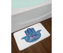 Vibrant Hamsa Triangle Bath Mat