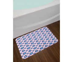 Bead Shapes Checkered Bath Mat