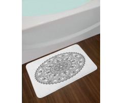 Round Boho Motif Design Bath Mat