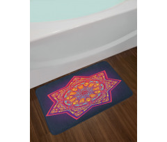 Geometric Tibetan Mandala Bath Mat