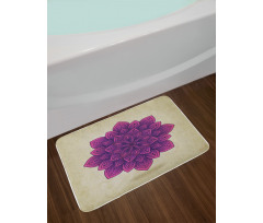 Purple Retro Motif Bath Mat