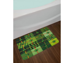 Patchwork Celtic Clovers Bath Mat