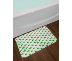 4 Leaf Shamrock Dots Bath Mat