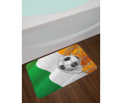 Soccer Ball in Net Goal Bath Mat