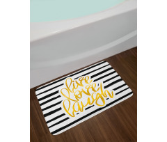 Stripes Text Bath Mat