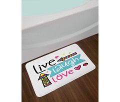 Kisses Hearts Bath Mat