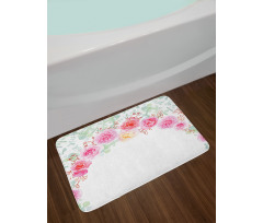 Floral Wreath Peony Bath Mat