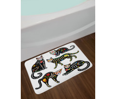 Ornate Black Cats Bath Mat