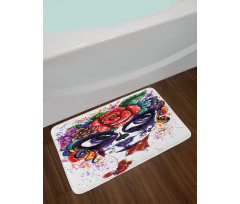 Floral Big Eyes Bath Mat