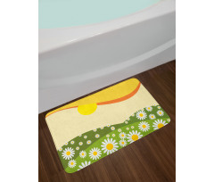 Daisy Flower Field Sun Bath Mat