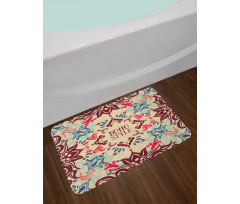 Ornate Floral Ethnic Bath Mat