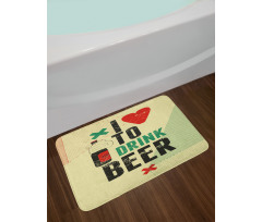 Love Beer Grunge Hand Bath Mat