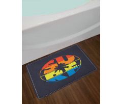 Surf Rainbow Colors Palm Bath Mat