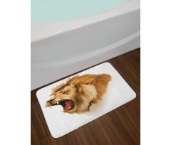 Roaring Fierce Lion Head Bath Mat