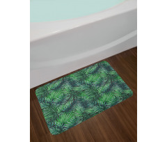 Watercolored Forest Leaves Bath Mat