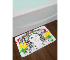 Grunge Flag Colors Reggae Bath Mat