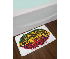 Ethiopian Wild Lion Head Bath Mat