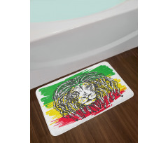 Hair Style Lion Portrait Bath Mat