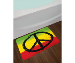 Grunge Hippie Peace Sign Bath Mat