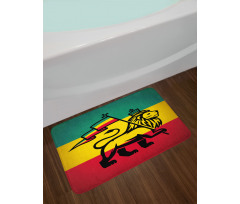 Judah Lion Rastafari Flag Bath Mat