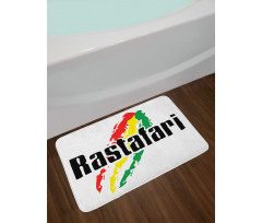 Grunge Rastafari Words Bath Mat