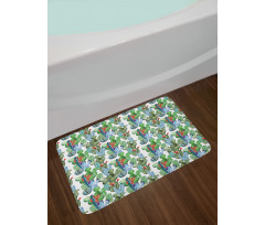 Hawaiian Summer Theme Bath Mat