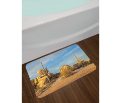 Saguaros Boulders Sunset Bath Mat