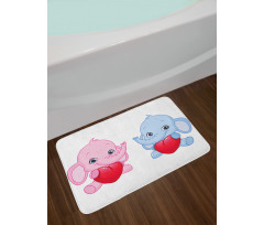 Hearts Twins Bath Mat