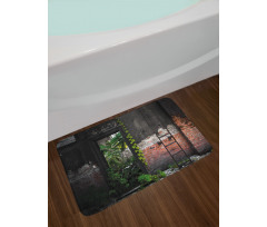 Bricks Plants Bath Mat