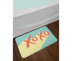Pop Art Style Retro Vibrant Bath Mat