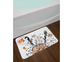 Circular Petals Butterfly Bath Mat