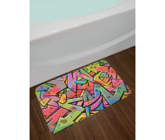 Abstract Grunge Arrows Bath Mat