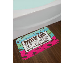 Never Give up Frame Retro Bath Mat