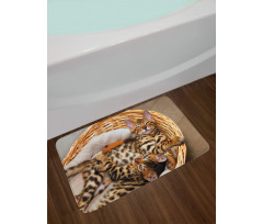Bengal Cats in Basket Bath Mat