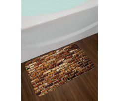 Old Grunge Brick Wall Bath Mat