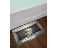 Concrete Room Hole Exit Bath Mat