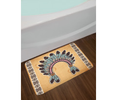 Folkloric Aztec Headband Bath Mat