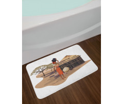 Woman with Pot Bath Mat