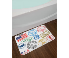 Grunge Stamps Bath Mat