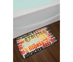 Grunge Frame with Words Bath Mat