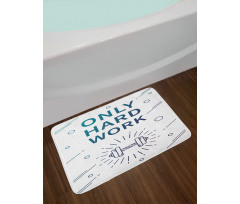 Sports Words Dumbbell Bath Mat