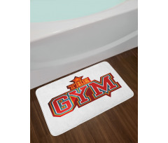 Vibrant Gym Sign Star Bath Mat