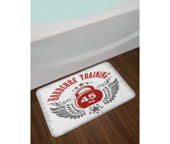 Vintage Gym Emblem Bath Mat