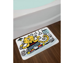 Cartoon Cat Lifting Bath Mat