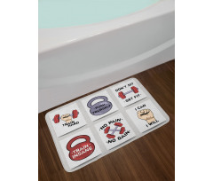 Cartoon Motivational Bath Mat